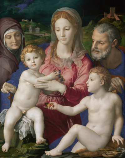 Holy Family with St Anne and the Infant St John the Baptist Bronzino